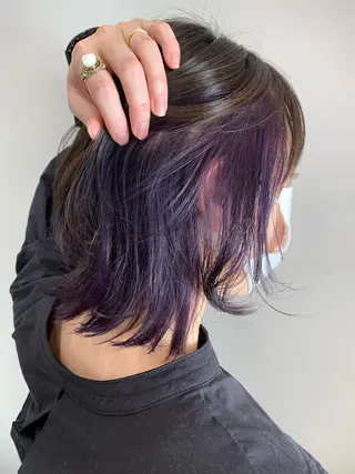 ミディアム カラー 薄田 珠美のヘアスタイル