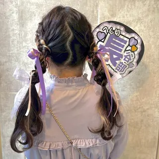 ロング ヘアアレンジ ヘアメ🎀推しカラー 🥣横浜/しほ🧸のヘアスタイル