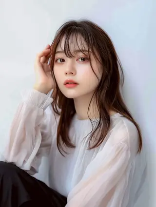 セミロング 尾崎 優花のヘアスタイル