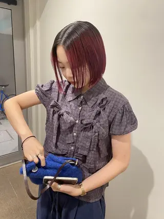 ショート カラー パーマ CEINE PATHのヘアスタイル