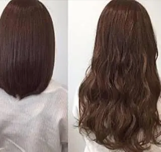 ロング カラー パーマ ヘアアレンジ チビ編み込みエクステ シールEXどぅ〜すのヘアスタイル