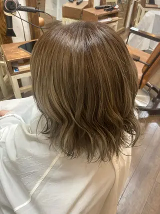 ミディアム カラー 木村🌟髪質改善ケア 💎デザインカラーのヘアスタイル