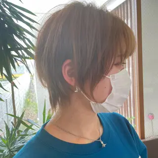 ショート カラー パーマ KAKKY/ショート レイヤー/千種/池下のヘアスタイル