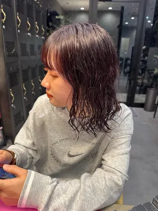 ミディアム パーマ juna🌺/海外 ヘア/ハイトーンのヘアスタイル