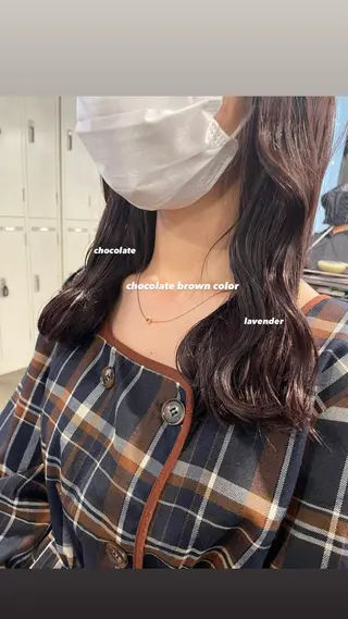 セミロング カラー パーマ ヘアアレンジ メンズ キッズ ネイル マツエク・マツパ 透明感カラー・レイヤ ー🎀amika🎀のヘアスタイル