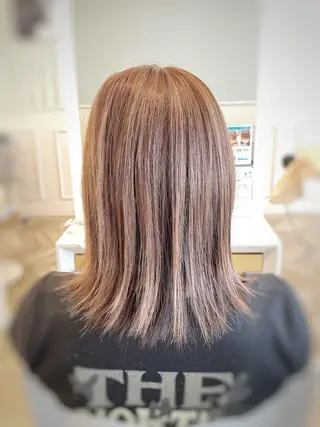 ミディアム 透明感カラー/ブリー チ✨駒場　笙のヘアスタイル
