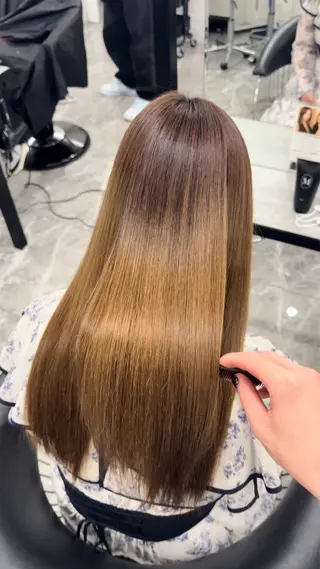 ロング りきと🦋河原町 縮毛矯正/艶カラーのヘアスタイル