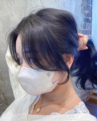 セミロング カラー 顔まわりカット🌟 くびれヘア/寺門遥輝のヘアスタイル