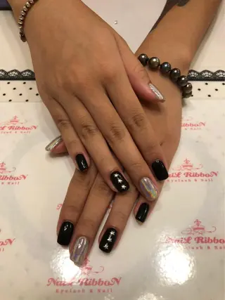ネイル ネイルリボン 受付スタッフのネイルデザイン