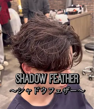 パーマ メンズ センターパート/フェ ザー🔥SHUYAのヘアスタイル