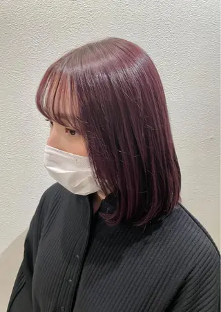 セミロング カラー タケウチ サトミのヘアスタイル