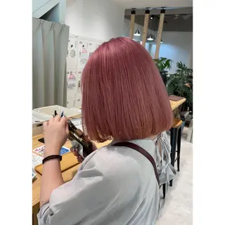 ミディアム カラー ピンクカラー🎀/ ミルクティー🍼花音のヘアスタイル