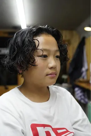 パーマ メンズ キッズ 関 晃哉のヘアスタイル