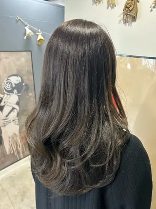 セミロング カラー わかばやし ゆうこのヘアスタイル