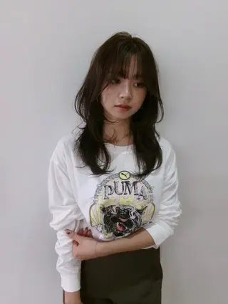 セミロング カラー MARU パーマ/レイヤーのヘアスタイル