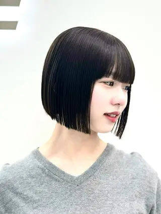 ショート カラー ヘアアレンジ 縮毛矯正🤍 盛れるボブ/ひかりのヘアスタイル