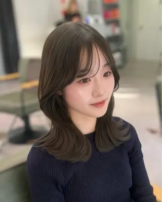 ミディアム 🎀韓国風顔周り× 透明感/梅田/アリサのヘアスタイル