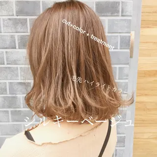 ミディアム カラー パーマ ヘアアレンジ 【白髪ぼかし 専門GBG】自由が丘のヘアスタイル