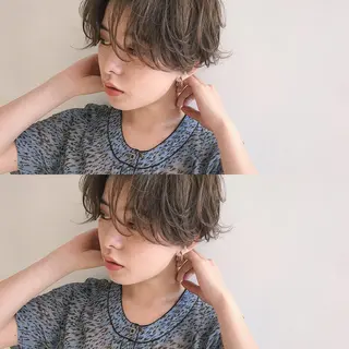 ショート カラー パーマ ヘアアレンジ 松田 亮葉のヘアスタイル