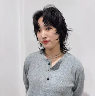 ミディアム パーマ パーマモデル募集中 渥美翔人のヘアスタイル