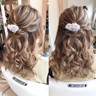 セミロング ヘアアレンジ 早朝✨ヘアセット 着付け/清水玲歌のヘアスタイル
