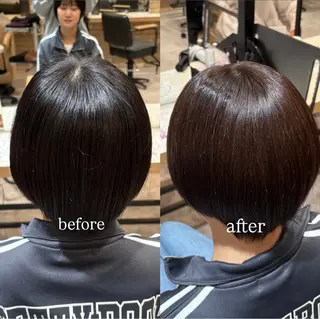 ショート フェザー/シャドウ/ メッシュパーマのヘアスタイル