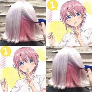 ミディアム カラー 派手髪/ハイトーン/ エクステ✨ユウキのヘアスタイル