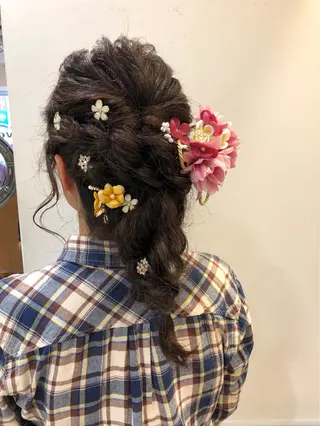 セミロング ヘアアレンジ レイヤーカット✂️ 横浜No1♡下鳥翔子のヘアスタイル