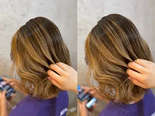 ミディアム Rio/ベージュ/ レイヤーカットのヘアスタイル