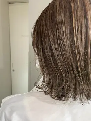 ミディアム カラー 心斎橋韓国ボブ 好原良真のヘアスタイル