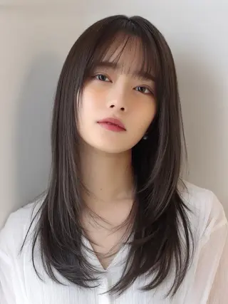 セミロング 天神橋筋　髪質改善 縮毛矯正　中川将彰のヘアスタイル