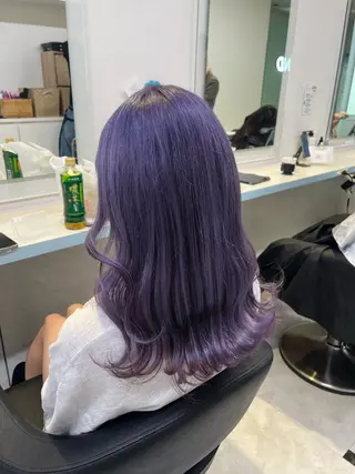 セミロング カラー ブリーチカラー 🩵MIZUKIのヘアスタイル
