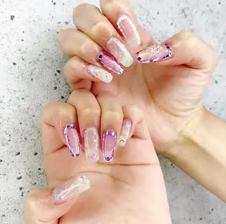 ロング カラー パーマ ヘアアレンジ メンズ キッズ ネイル マツエク・マツパ アイブロウ Salon Ｋのネイルデザイン