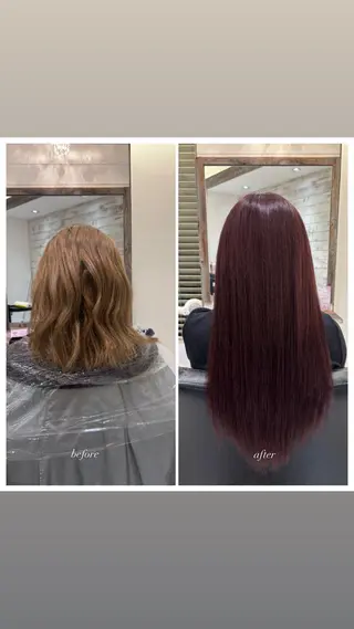 ロング カラー 髪質改善/縮毛 矯正/金川 柊斗のヘアスタイル
