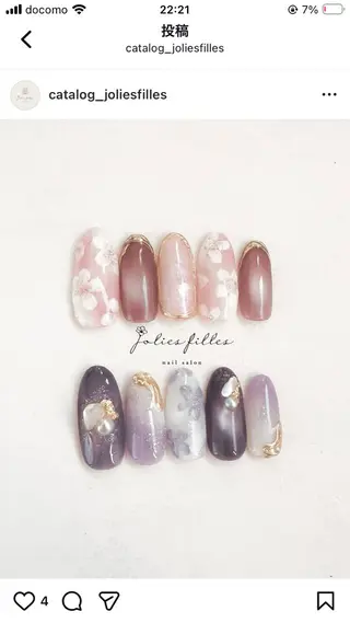 ネイル ジョリフィーユ 中出のネイルデザイン