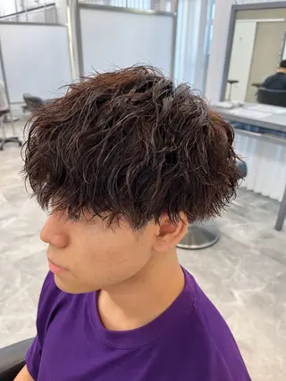 カラー パーマ メンズ ⚡️メンズ/波巻き/ 片岡篤宣/水戸⚡️のヘアスタイル