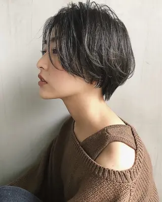 ショート 小顔矯正/レイヤー 透明感カラー✨生真のヘアスタイル
