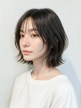 ショート カラー 髪質改善韓国コテ巻き パーマ/城井友輔のヘアスタイル