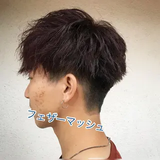 ショート カラー パーマ メンズ ニュアンスパーマ/ レイヤー/茶屋町のヘアスタイル