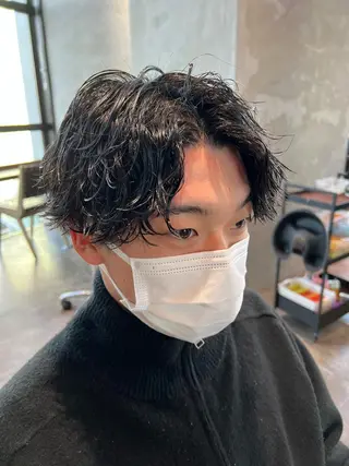 ショート パーマ メンズ 波巻きスパイラルパー マ/シャドウパーマ駿のヘアスタイル