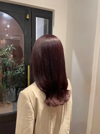 セミロング カラー パーマ ヒナ/酸性ストレート ・艶カラー🌿のヘアスタイル