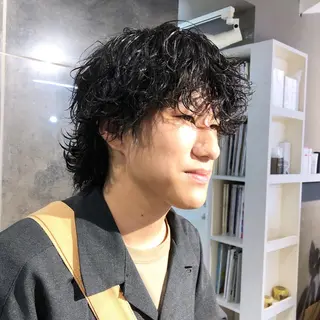 パーマ ヘアアレンジ メンズ ainico+所属・メンズ特化✂️栗原 侑也のヘアスタイル