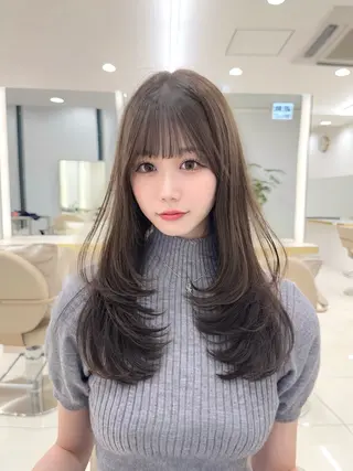 ロング カラー 似合わせ/レイヤー /顔まわり/池田歩樹のヘアスタイル