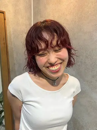 ショート パーマ 暖色カラー/パラッと Bob/モエのヘアスタイル