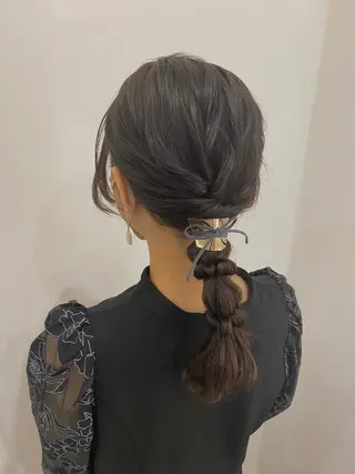 セミロング ヘアアレンジ Mikazuki オーナーTeradaのマツエク・マツパデザイン