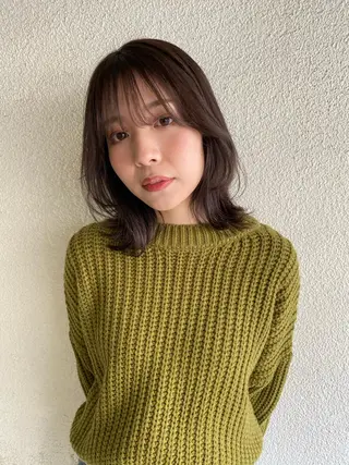 ミディアム カラー Pia ツボイ ケイタのヘアスタイル