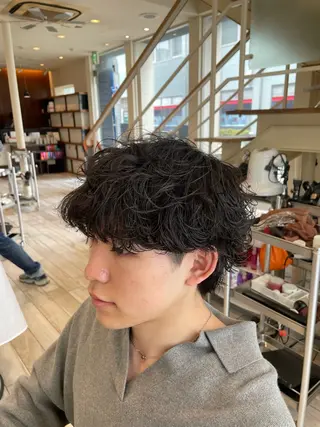 ショート パーマ メンズ パーマ/フェード🔥 佐々木波人のヘアスタイル