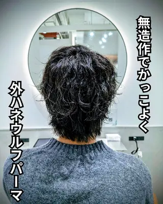 ミディアム パーマ メンズ 髪質改善/韓国メンズ カット&パーマ 猿川のヘアスタイル