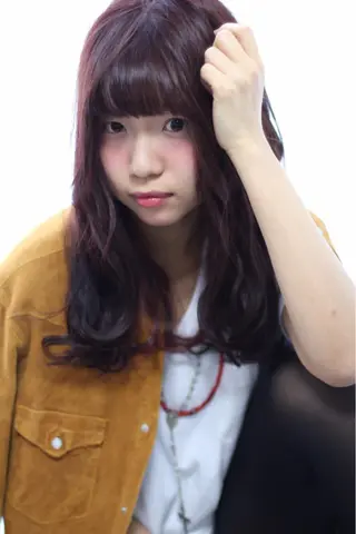 ロング カラー パーマ 安達 俊亮のヘアスタイル
