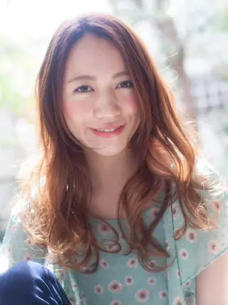 セミロング ロング カラー パーマ 松島祐介【店長／ トップディレクター】のヘアスタイル
